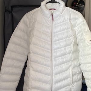 Tommy Hilfiger  size Large in White with navy red around cuff.  New condition